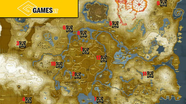 Zelda BOTW la mappa con la posizione di tutti i ricordi