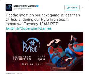 Supergiant Games Tweet