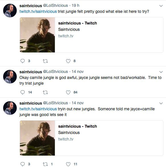 Saintvicious - Twitter - Tristana Jungle - Rework - lol - league of legends - Tristana - Jungle - Corea- Picks