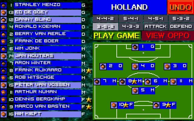 Sensible Soccer formazione