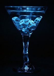 martini dice glass shacker