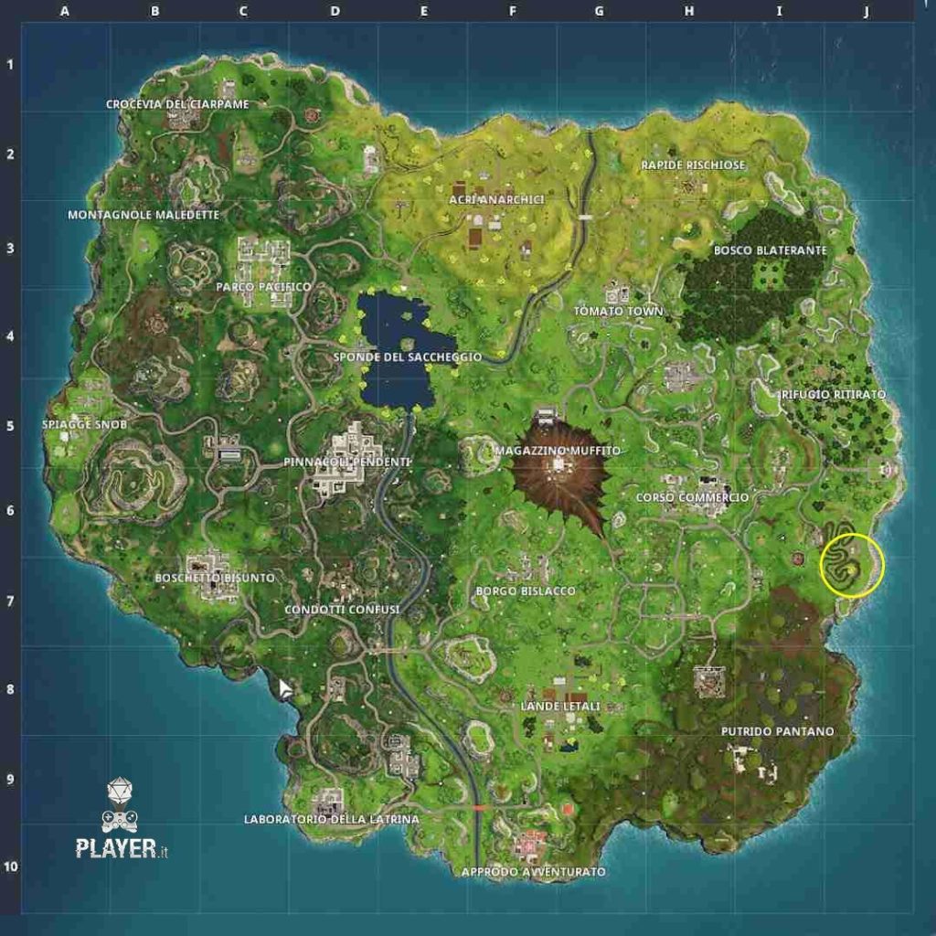Fortnite mappa del tesoro borgo bislacco settimana 3 stagione 4
