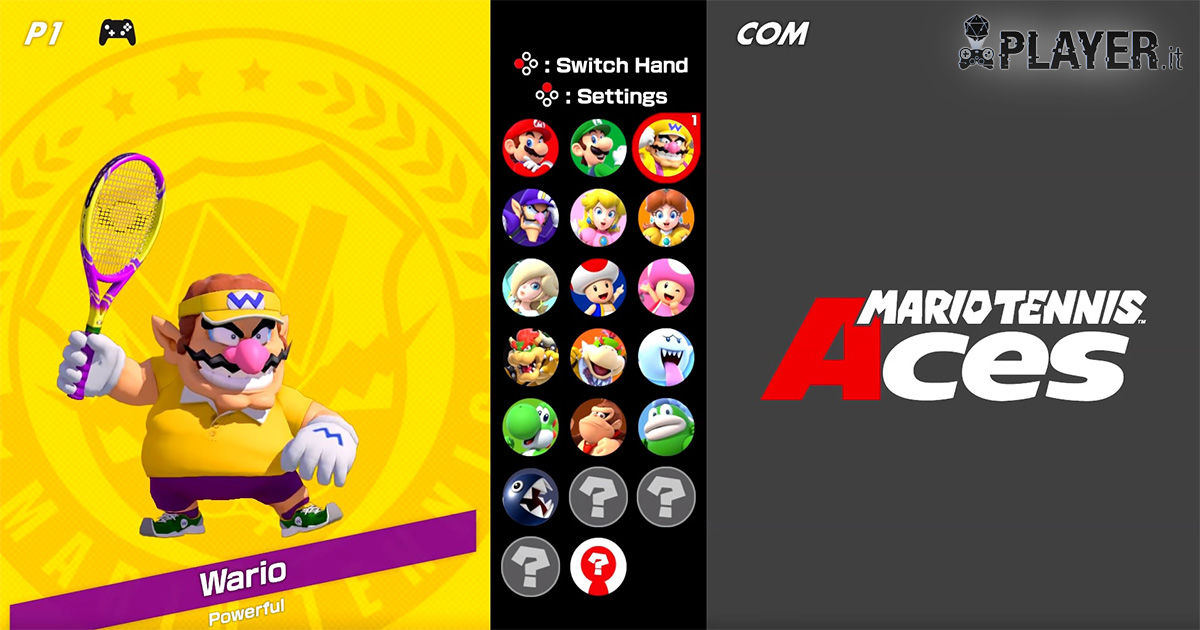 Mario Tennis Aces guida per sbloccare personaggi e campi da gioco