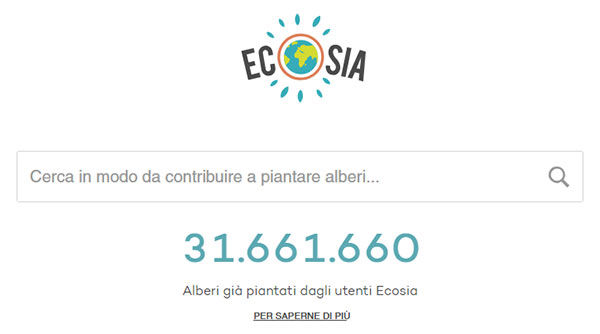 Alberi piantati da Ecosia