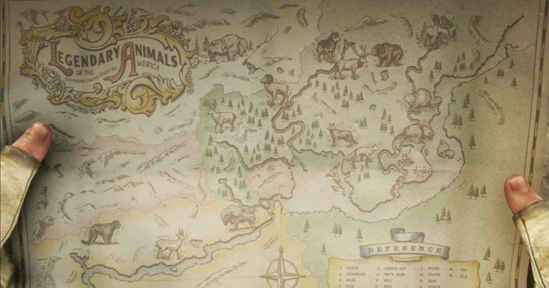 Red Dead Redemption 2 Mappa Animali Normali