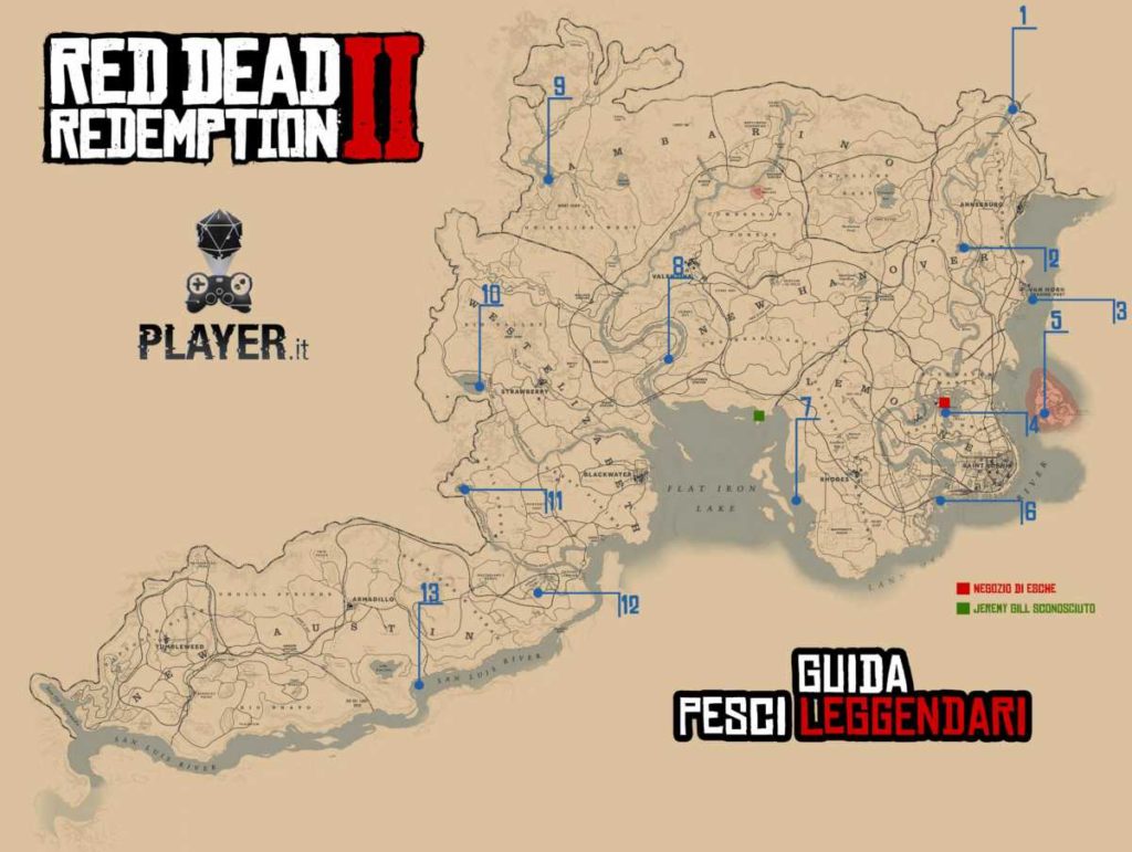 Dove trovare i pesci leggendari in Red Dead Redemption 2