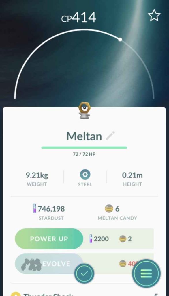 guida pokemon let's go pikachu e let's go eeveeScreenshot del pokemon meltan all'interno di pokemon go