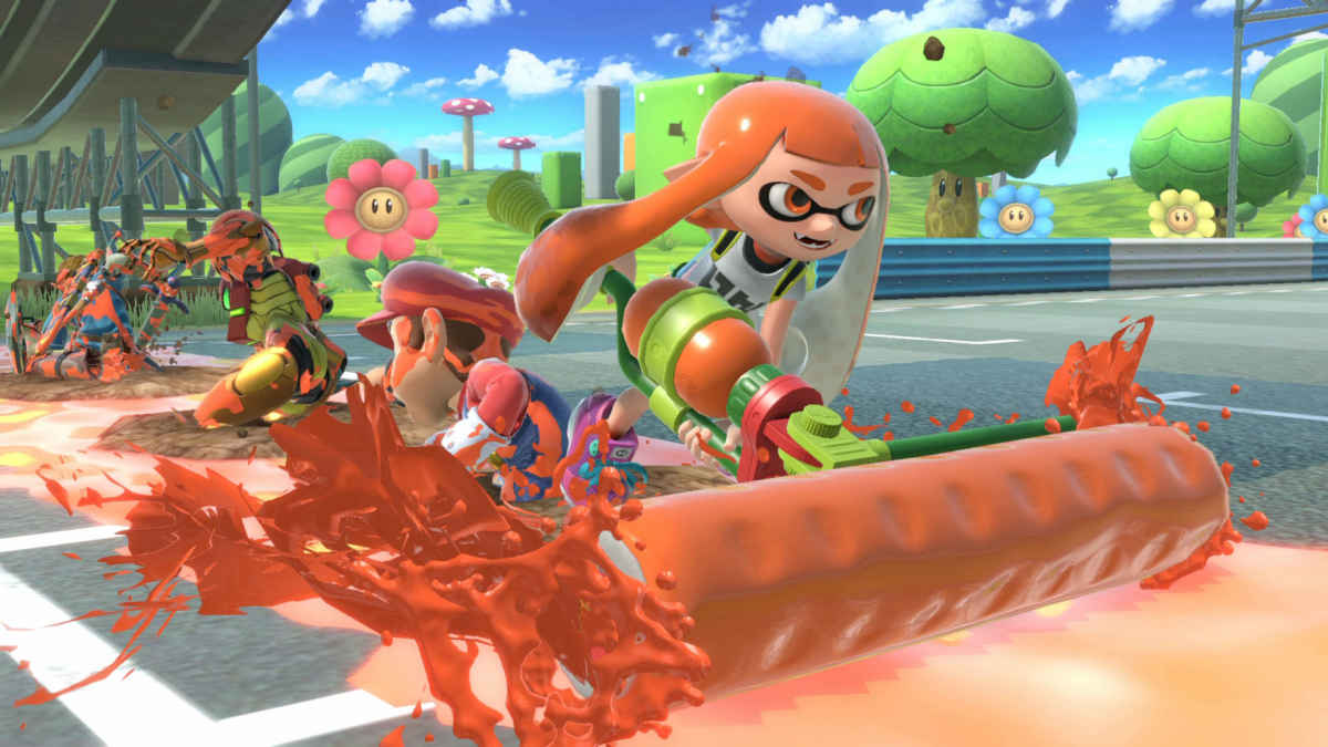 Inkling mentre usa una delle sue mosse su Super Smash Bros. Ultimate