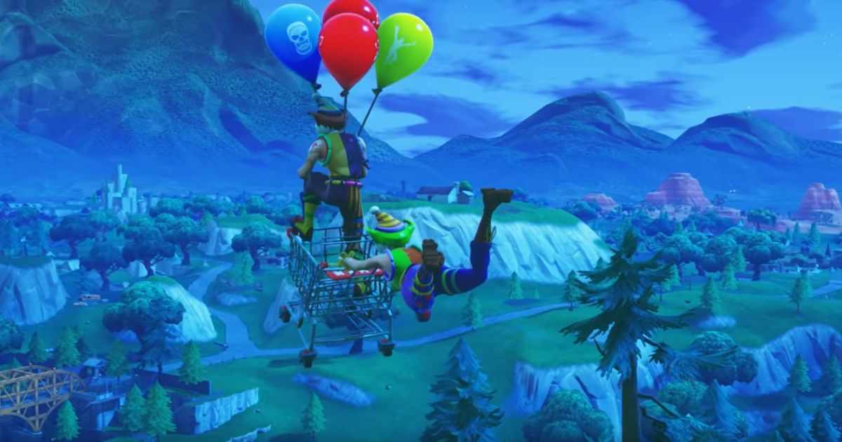 Fortnite palloncini celebrazione carrello della spesa