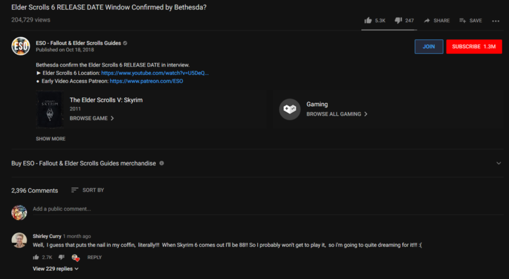 Shirley Curry Sktrim Lady