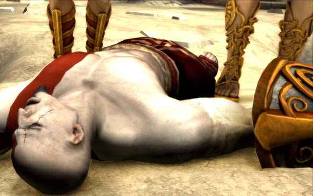 Atena ed Elio salvano Kratos in God of War: Chains of Olympus
