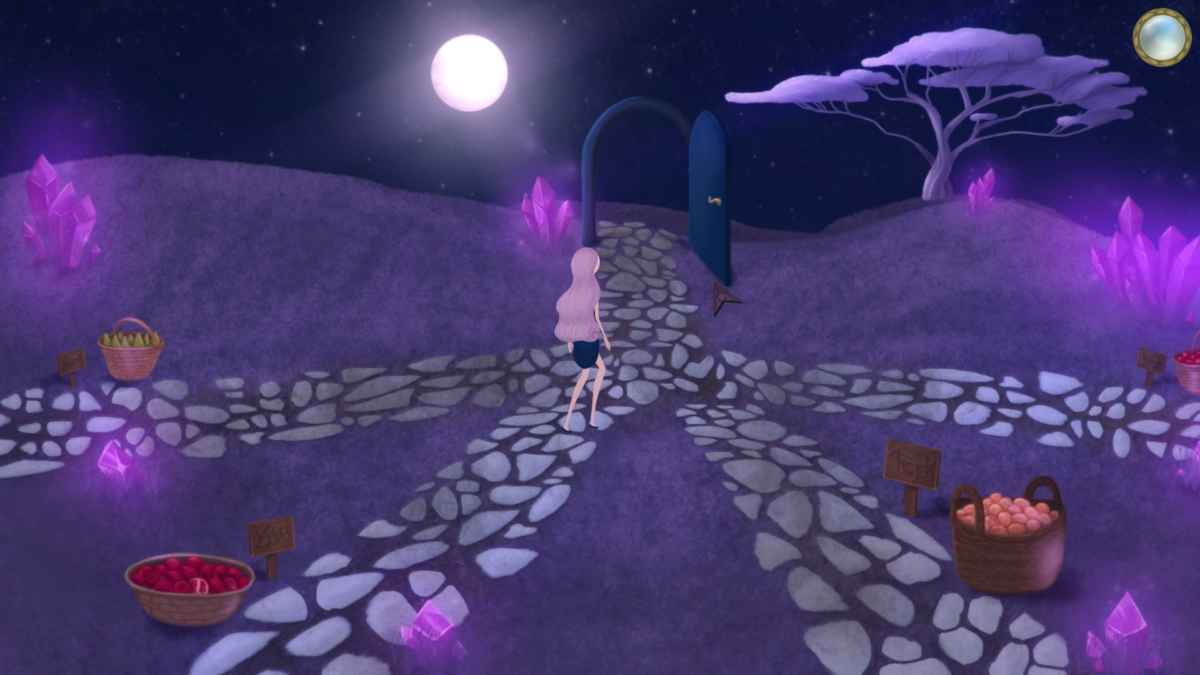 Screenshot di Beyond the Sky che ritrae Selene all'interno del Labirinto