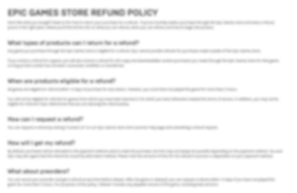 Epic Games Store rimborso statuti