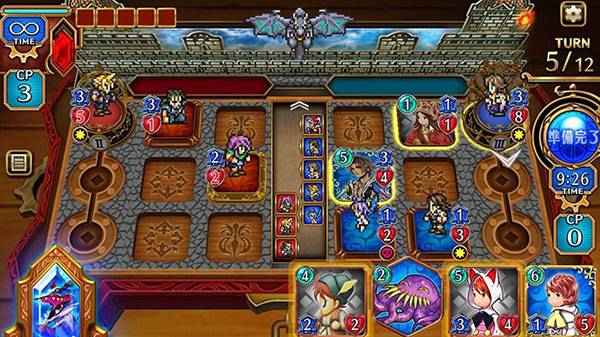 Uno screenshot del gameplay di Final Fantasy Digital Card Game
