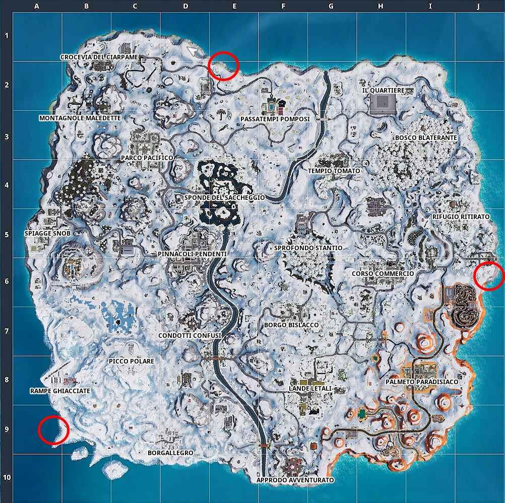 Fortnite Stagione 7 settimana 9 corse biplani mappa di gioco