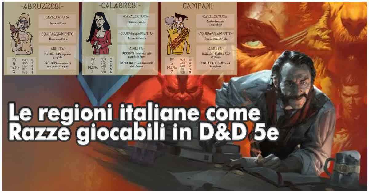 regioni italiane giocabili D&D 5