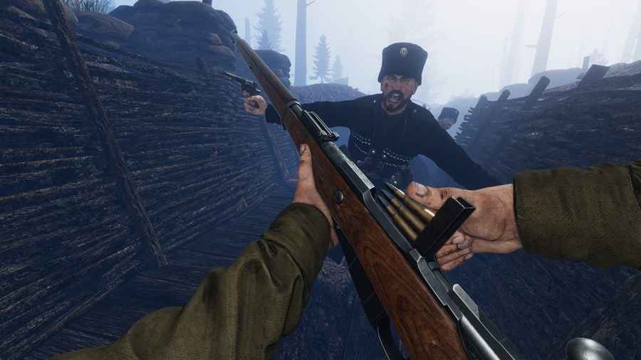 Screenshot di una carica in trincea in Tannenberg