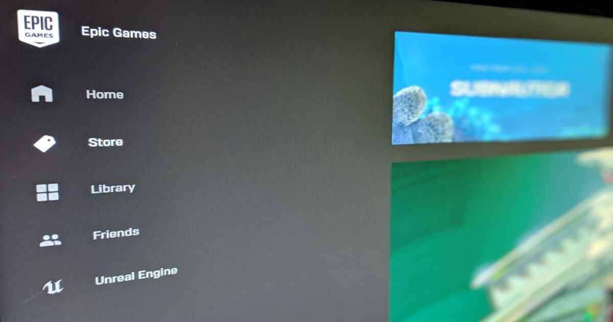 Schermata iniziale dell'Epic Games Store