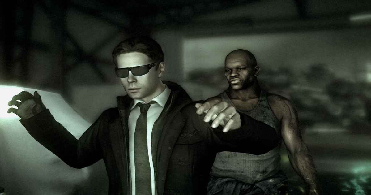 Screenshot da Heavy Rain che raffigura uno dei protagonisti venir attaccato da un criminale