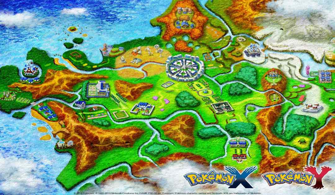 Mappa di Kalos, regione di Pokémon X&Y