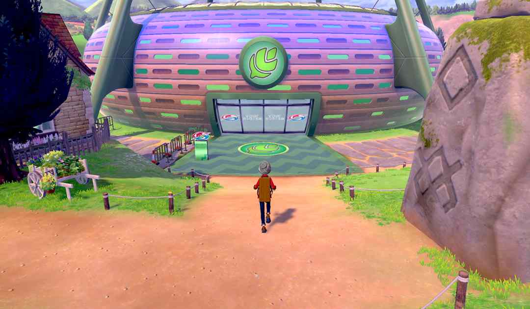 Screenshot di quella che sembra una palestra nel trailer di Pokémon Spada&Scudo