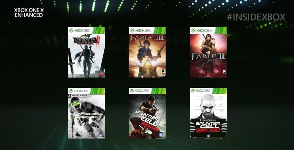 Altri sei titoli si aggiungono alla retrocompatibilità potenziata per One X, tra cui Splinter Cell e Fable