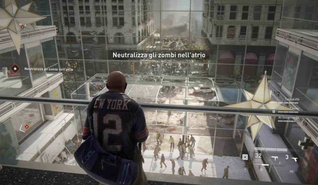 Screenshot che mostra uno dei primi livelli di gioco in World War Z