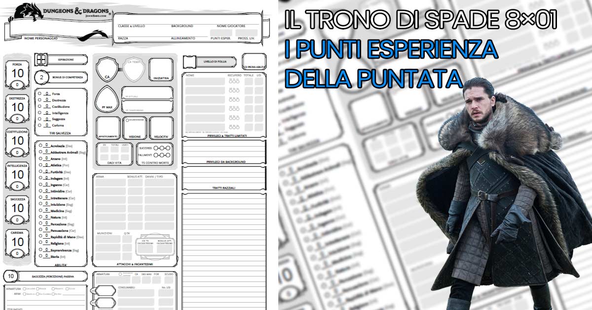 Trono di Spade pagellino 8x01