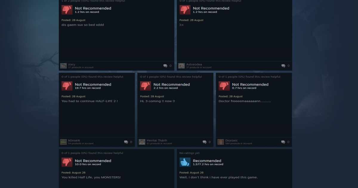 Fotomontaggio che mostra delle recensioni negative su Dota 2 Fotomontaggio che mostra delle recensioni negative su Dota 2