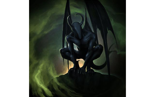 Un Nightgaunt di Lovecraft - illustrazione di Dave Oliver - Dloliver