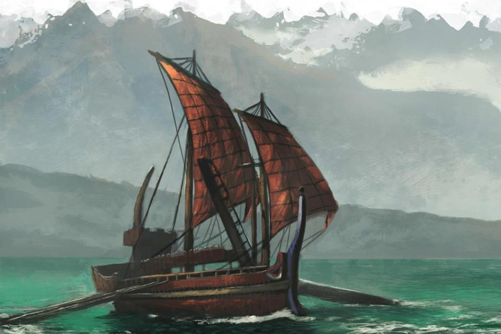 Una trireme greca dell'ambientazione Arkada per D&D 5E