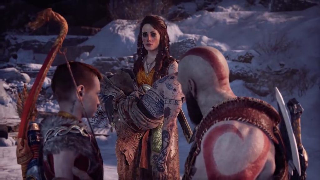 Freya minaccia Kratos e Atreus per aver causato la morte del figlio Baldur