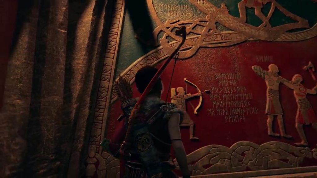 Il bassorilievo che narra lo scontro fra Kratos, Atreus e Baldur