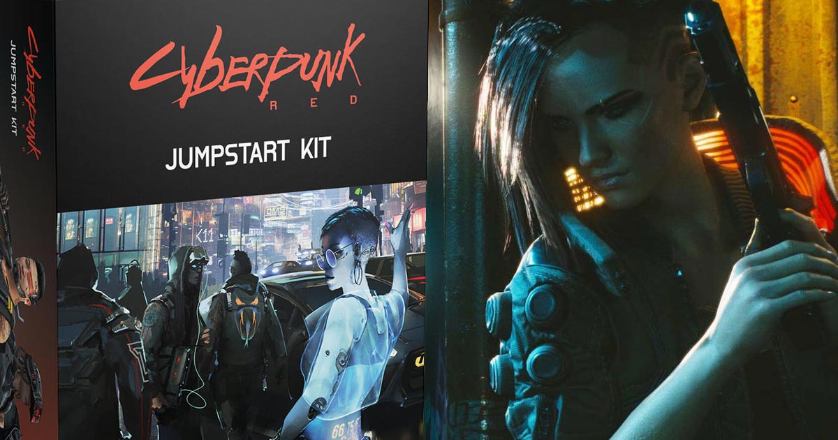 La scatola del Jumpstart Kit di Cyberpunk Red