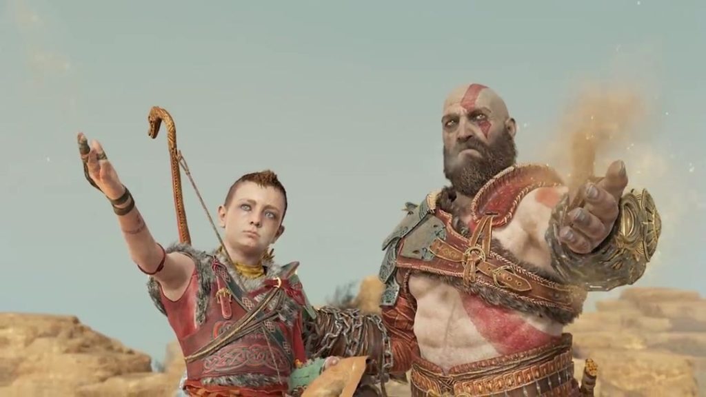 Kratos e Atreus spargono le ceneri di Faye - Laufey dalla vetta più alta di Jotunheim