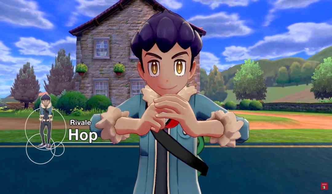 Screenshot di Hop, il rivale del Protagonista in Pokémon Spada&Scudo
