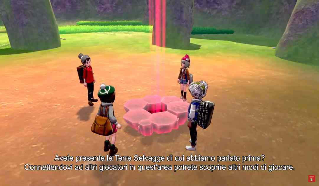 Screenshot dalla direct di Pokémon Spada&Scudo che mostra una sessione multiplayer