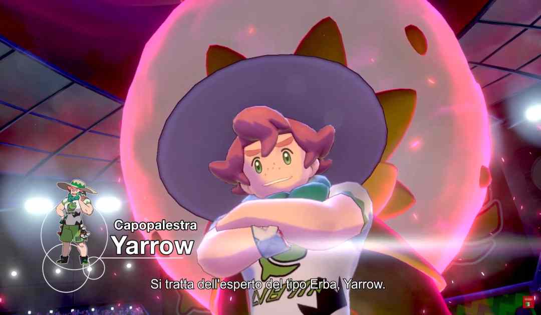 Screenshot di Yarrow, primo Capopalestra di Pokémon Spada&Scudo