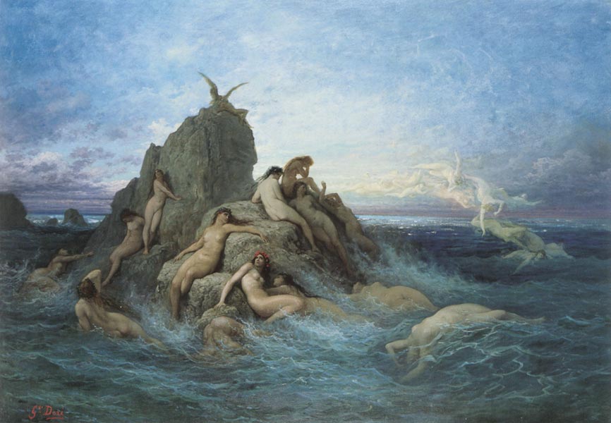 Le Oceanine, Naiadi del mare - Gustave Doré, 1860