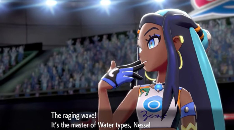 Pokemon Spada Scudo Nessa Azzurra, capopalestra Pokémon, pokemon, acqua