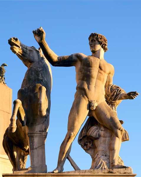 Statue dei Dioscuri - II o III secolo d.C., copie di originali greci (V secolo avanti Cristo) - Fontana del Quirinale, Roma - foto di Livioandronico2013