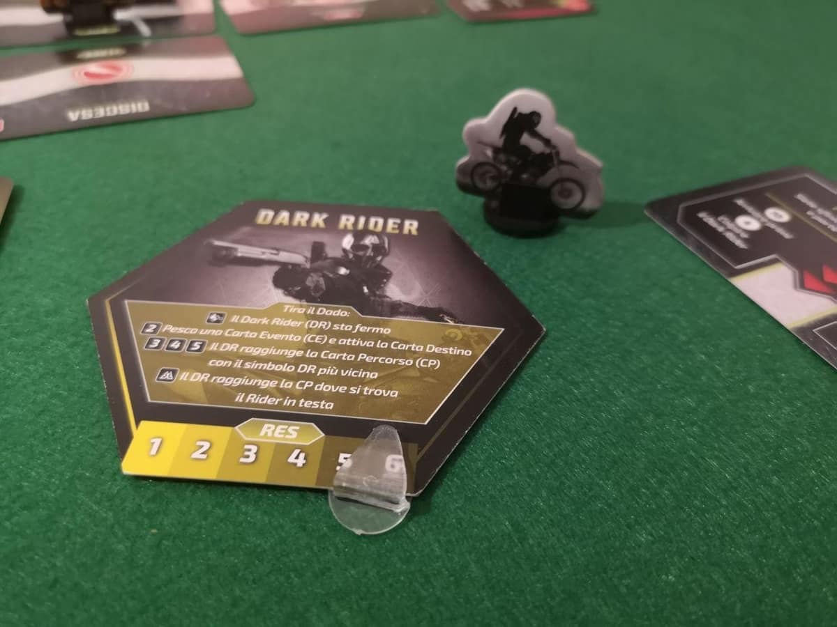 Lo stand del dark rider e la sua scheda di gioco