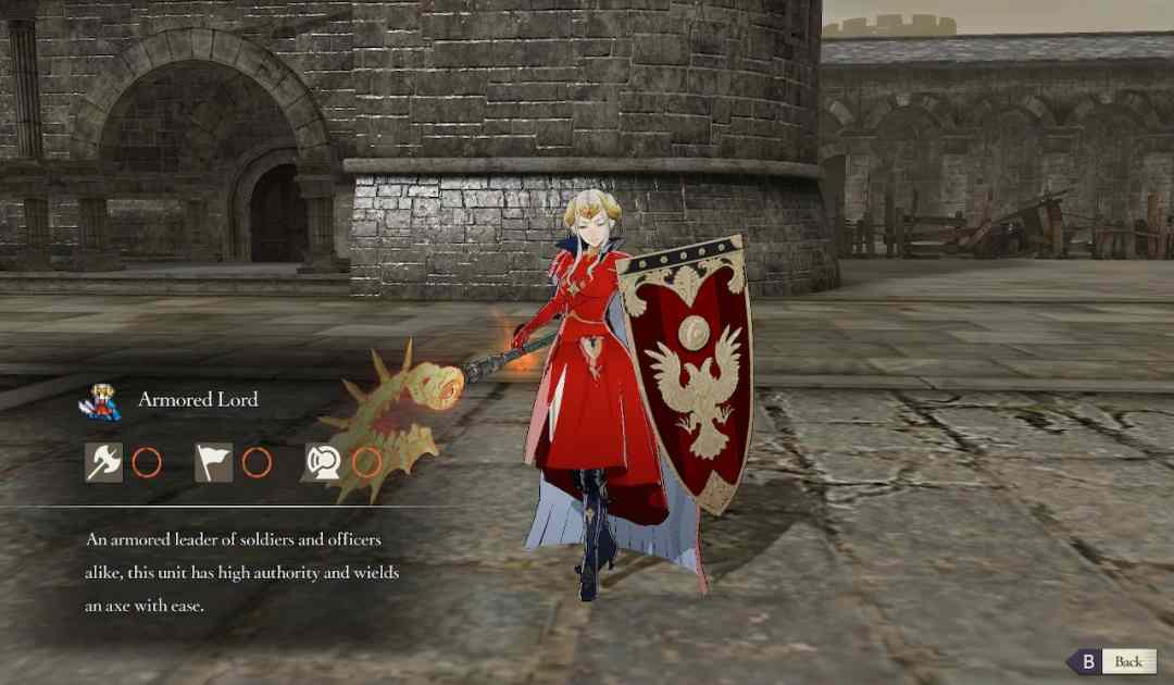 Screenshot dell'Armored Lord da Fire Emblem Three Houses