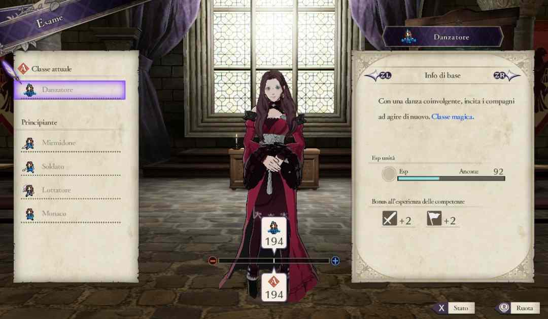 Screenshot del Dancer in Fire Emblem Three Houses