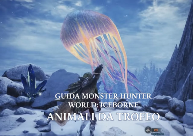 Monster Hunter World Iceborne, Animali da trofeo, guida trofei, fauna endemica, animali rari, guida mantelli, macachi argentati, terme, animali da compagnia, animali negli alloggi, blue diva, Geco testa triangolare, Goldcrest fish