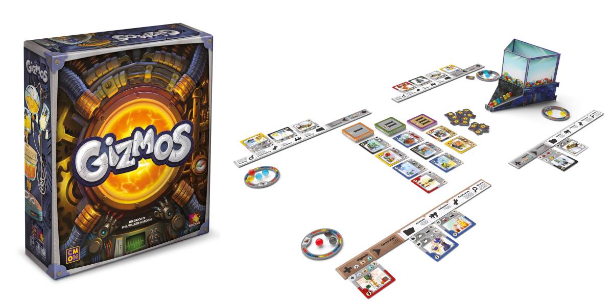 Copertina e contenuti del boardgame Gizmos