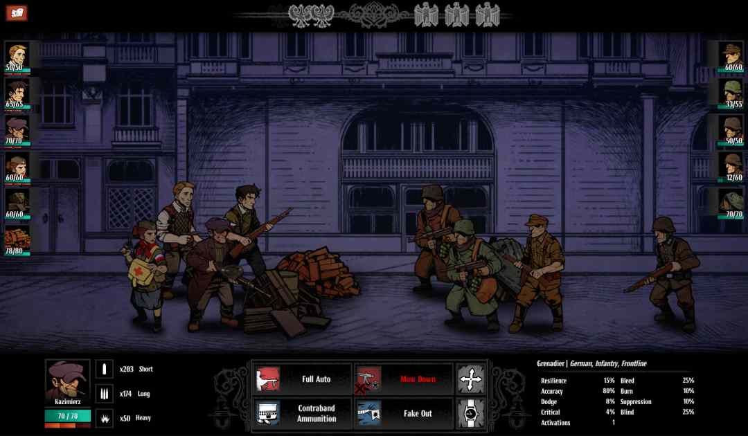 Screenshot di una schermaglia in Warsaw