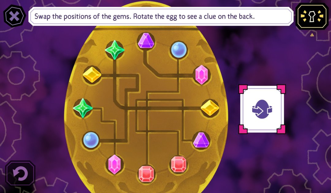 Screenshot del puzzle dell'Uovo in Tangle Tower