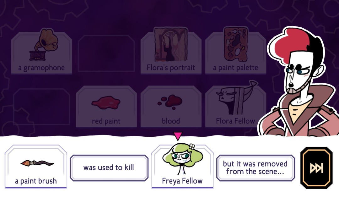 Screenshot di una deduzione in Tangle Tower