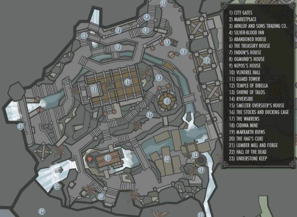 mappa di morthal in skyrim